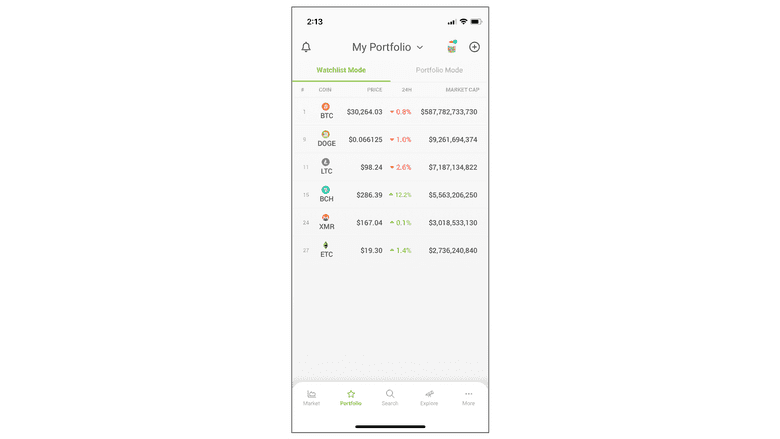 CoinGecko app.